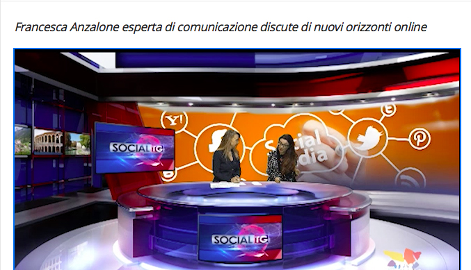 Francesca Anzalone ospite a Televenezia TG Social - Comunicazione e web
